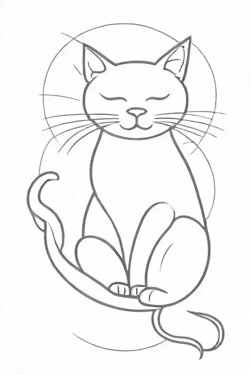 Minimalistic Cat Playing