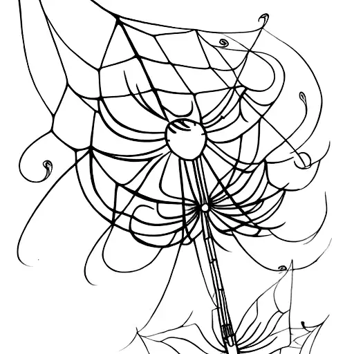 A Traditional Tattoo Of A Spider Lily Transforming Into Musical Instruments