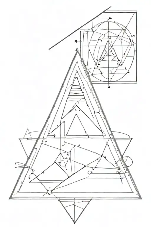 A Minimalist Tattoo Design Of A Triangle Incorporating Elements Of Sunderland Afc And Music