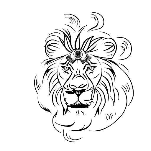 A Minimalist Tattoo Of A Lion With The Words 'Mom's Pride' Incorporated