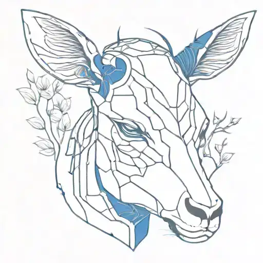 Impala Cyborg Face Front View Blue Details Nature