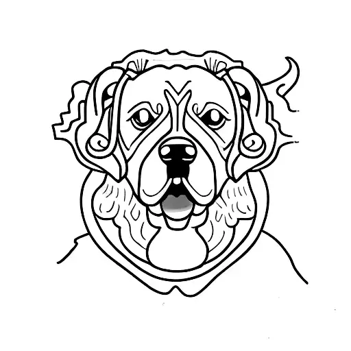 Outline Of A Dog With The Word Fight