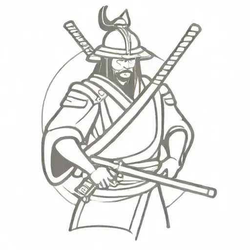 Samurai Warrior Holding Rifle