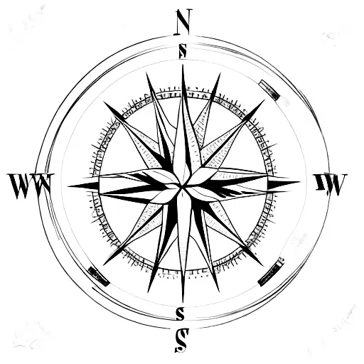 Compass With Canada And Australia Design