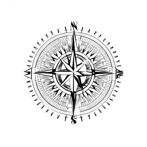 Compass With Canada Trees And Australia Roads