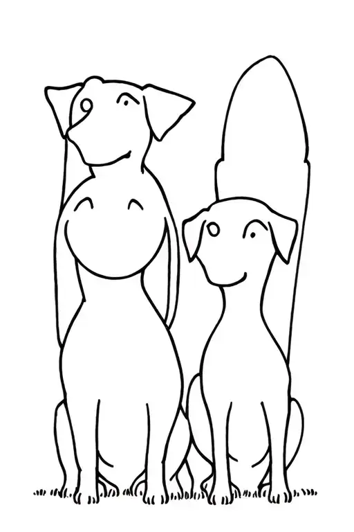 Family With Two Dogs