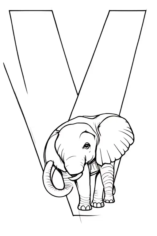 V Line Tattoo Sketch Continuous Line Drawing Tattoo Elephant Logo Minimalism