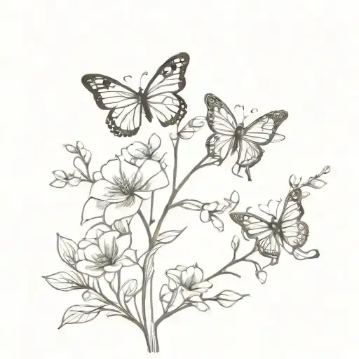 Elegant Flower Butterfly Tree