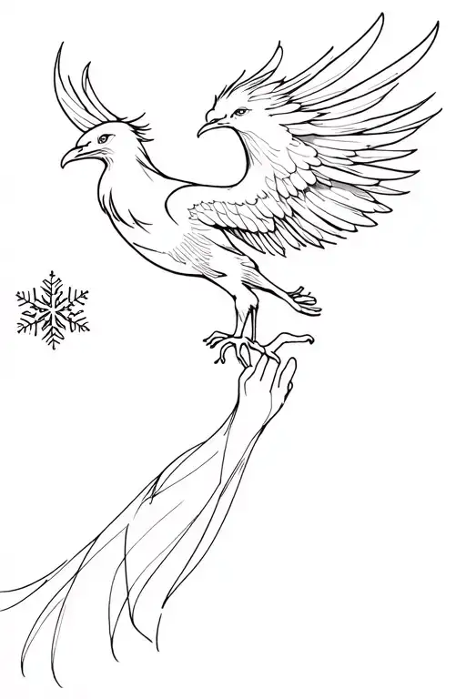 Phoenix Reaching For A Snowflake