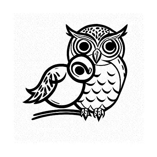 Baby Owl With Dinosaur