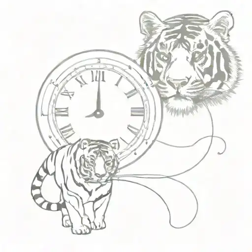 Clock And Tiger