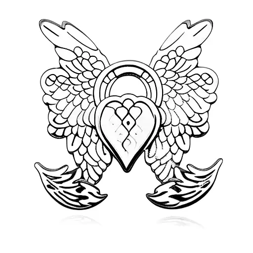 Winged Heart Moon Brooch