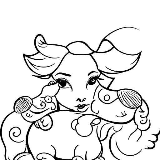 Woman Holding A Baby Lamb