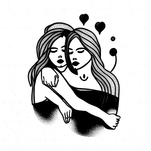 Two Female Friends Holding Each Other
