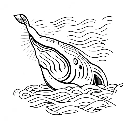 Whale Tail Out Of Water