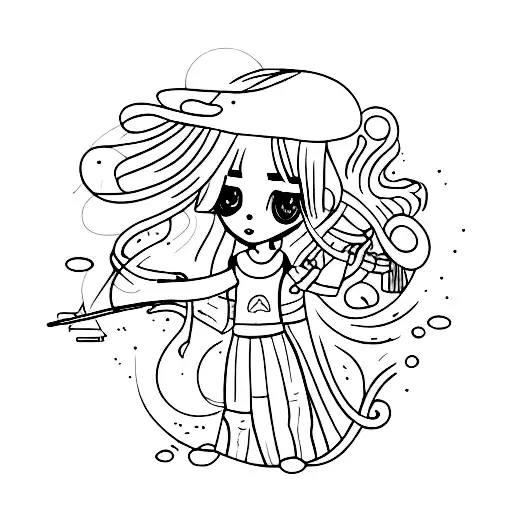 A Girl Drowing But Having The Strength To Overcome