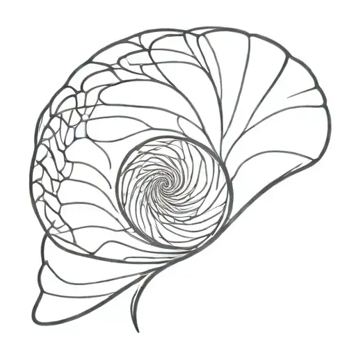 A Spiral Shell Pattern With Fine Line Tattoo Design Minimalist And Small