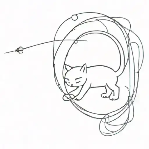 Cat Chasing Yarn Ball Made