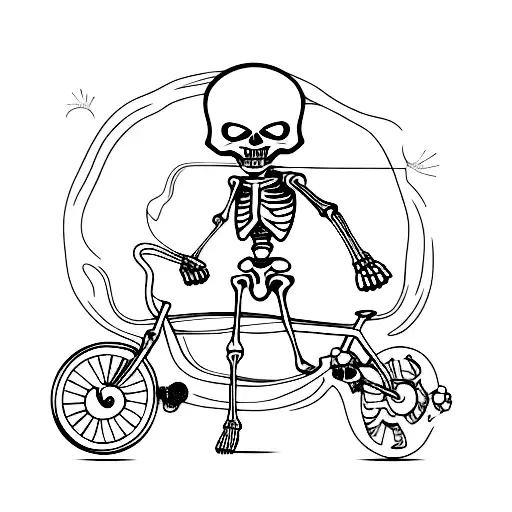 Skeleton On Bycicle