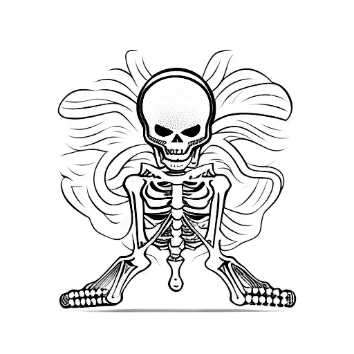 Skeleton Riding Bycicle