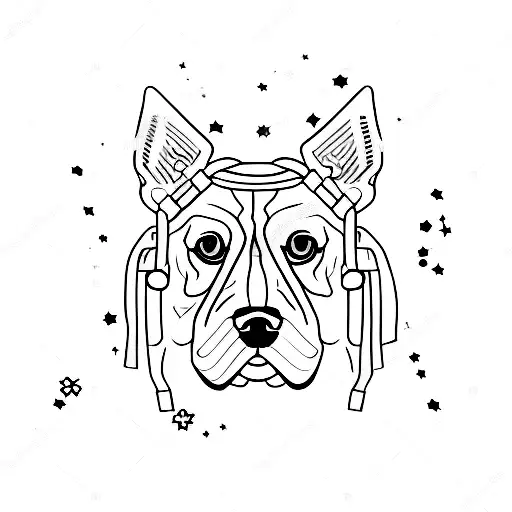 A Dog With A Leash Made Of Stars