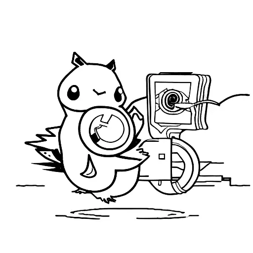 Psyduck Pokemon Screaming In Front Of Their Laptop