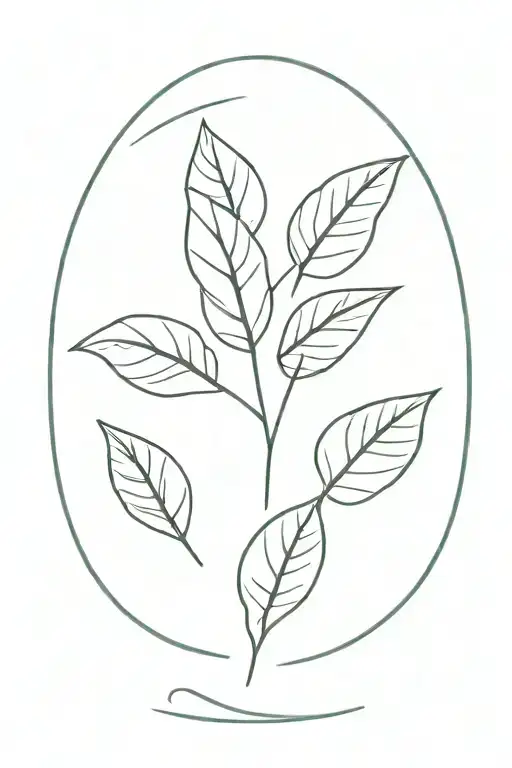 Leafs Going Around A White Circle Shape