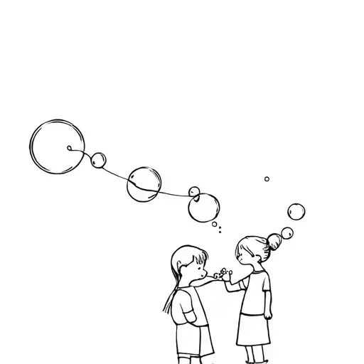 Children Blowing Bubbles