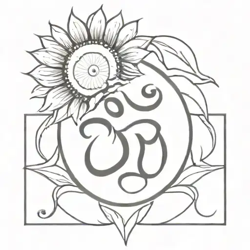 Sunflower And Om Symbol