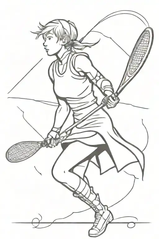 Female Warrior With Short Hair Who Wears Armor And Plays Tennis