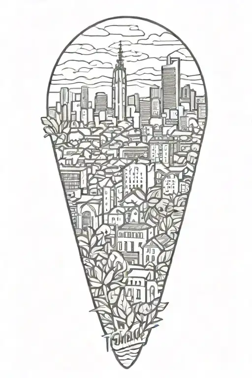 Barcelona Skyline And Spanish Plants