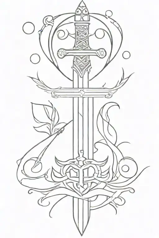 Sword Tattoo Featuring Elements
