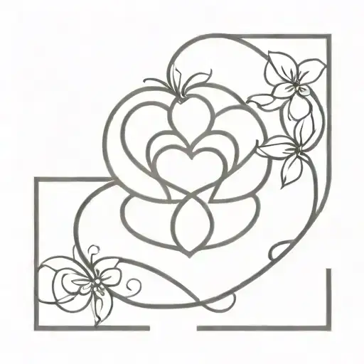 Flower And Heart And Infinity Symbol Combined Together