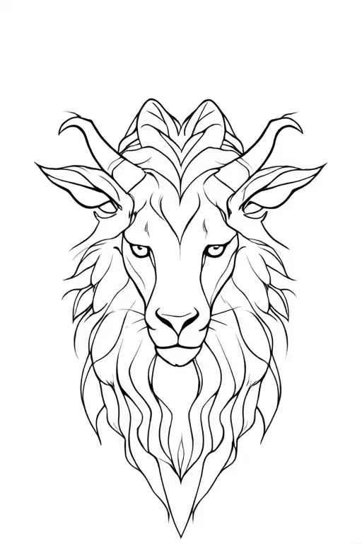 Chimera Lion Head With Goat