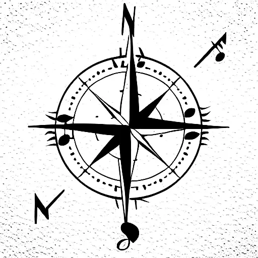 A Compass With Music Notes