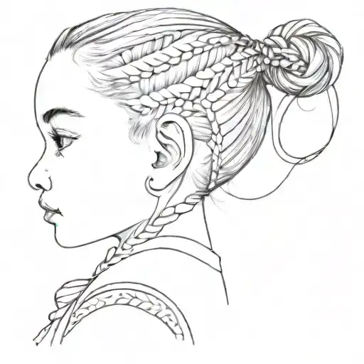 A Little Girl With Braids