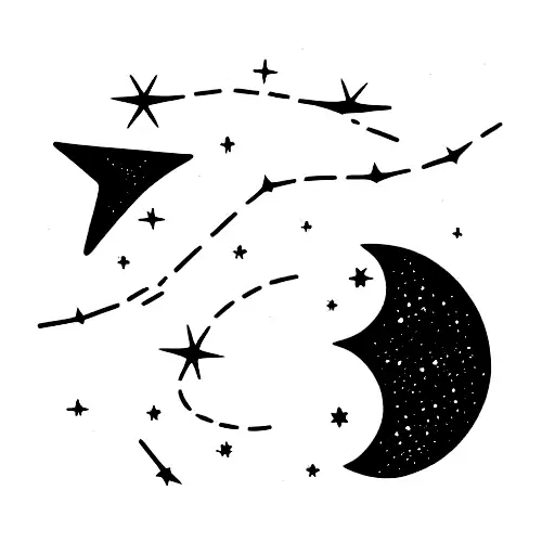 Orion Constellation With Moon