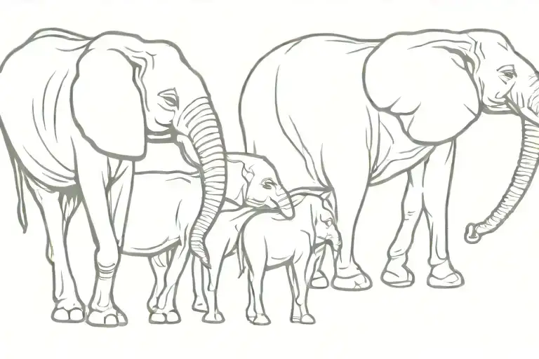 African Animals Walking In Line