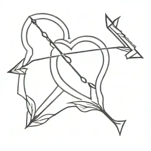 Bow And Arrow Hearts One Heart