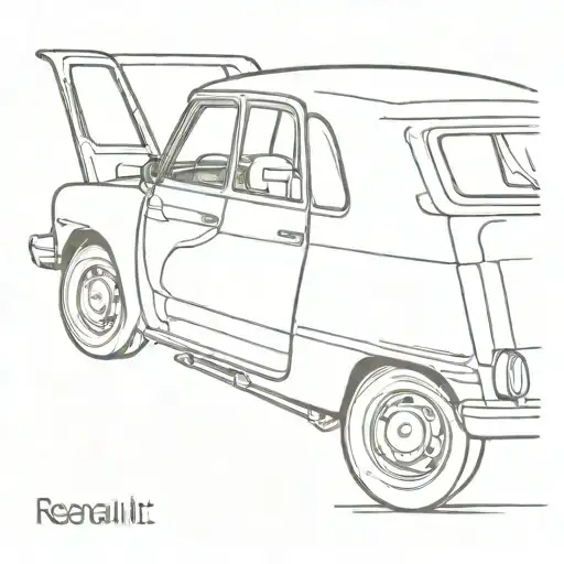 Renault 4L With Bull Horns