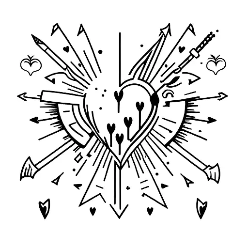 Heart With Arrow Blood Dripping Down