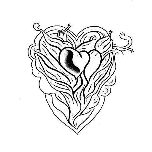 A Heart In A Portrait Set Ablaze Inspired By The Song Masterpiece By Motionless In White