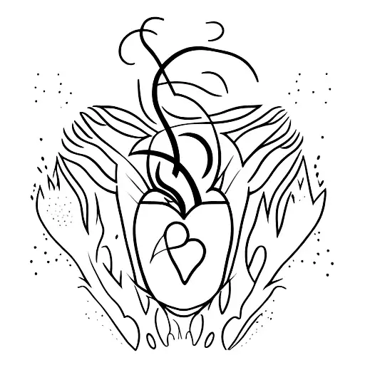 A Heart In A Portrait Set On Fire Inspired By The Song Masterpiece By Motionless In White