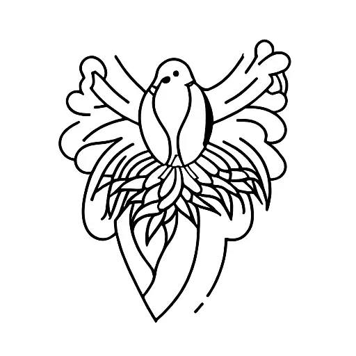 Small And Simple Stained Glass With A Dove Inside