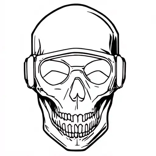 Skull Wearing Welding Mask