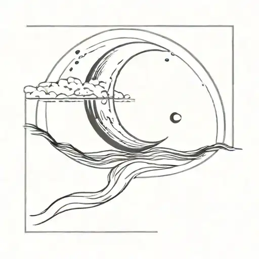 Moon Reflecting In Calm Ocean