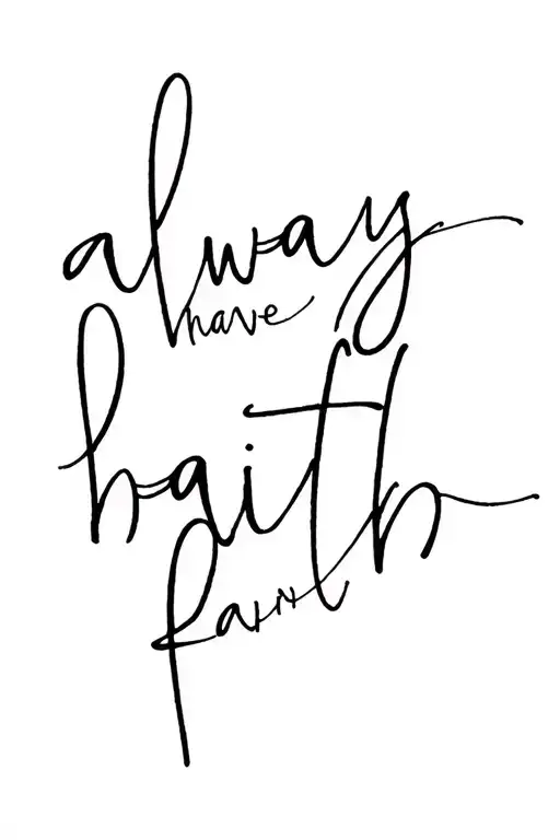 The Words Always Have Faith In Cursive Font