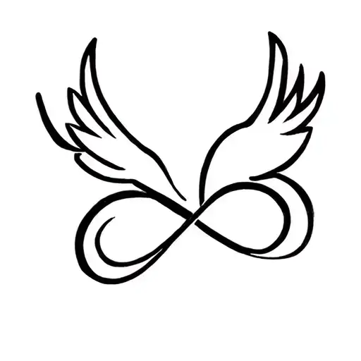 An Infinity Symbol With A Dove Minimalist