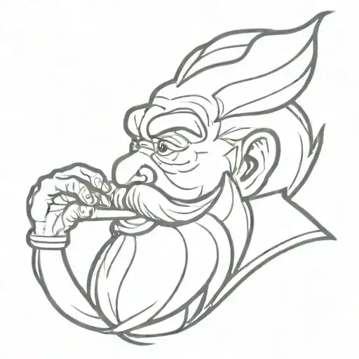Dragon Head Santa Claus Smoking A Pipe