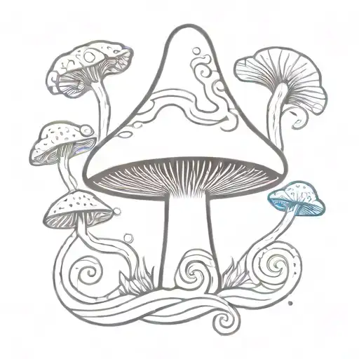 Psychodelic Psilocybe Mushroom Witch Spiral Hat